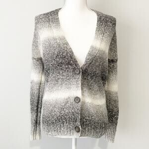 Hollister gray stripe cardigan sweater v neck size XS